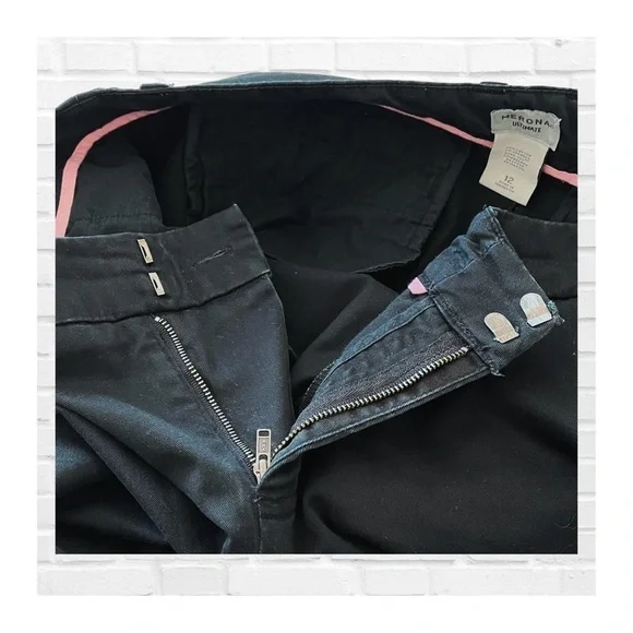 Merona Ultimate Black Chino Style Dress Pants Women’s Size 12 - Picture 5 of 7